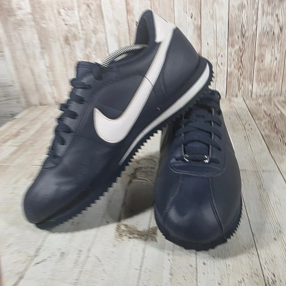 Nike Cortez Basic Leather Midnight Navy White Mens 12.5 316418-402 Low Top‎